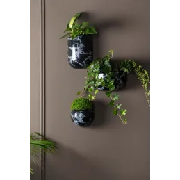 Jardinière murale en céramique marbrée 15 x 7 cm