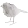 Oiseau en résine blanc effet marbre Origami