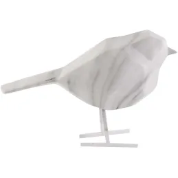 Oiseau en résine blanc effet marbre Origami