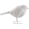 Oiseau en résine blanc effet marbre Origami