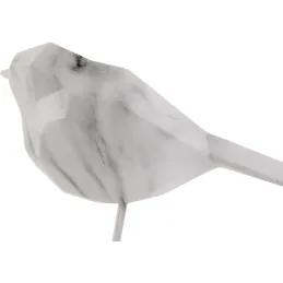 Oiseau en résine blanc effet marbre Origami