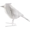 Oiseau en résine blanc effet marbre Origami