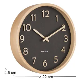 Horloge ronde en bois Pure  22 cm