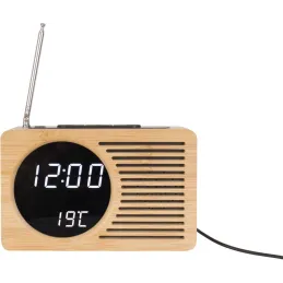 Radio réveil en bambou Retro