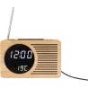 Radio réveil en bambou Retro