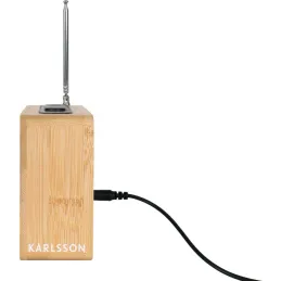 Radio réveil en bambou Retro
