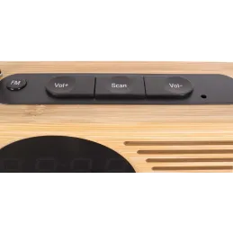 Radio réveil en bambou Retro