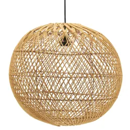 Abat-jour boule en rotin