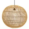 Abat-jour boule en rotin