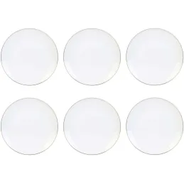Assiette en porcelaine avec liseré doré (Lot de 6)