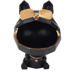Vide poche chien lunettes dorées origami