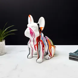 Bouledogue en céramique assis 30 cm