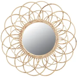 Miroir en rotin Fleur 54 cm