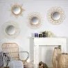 Miroir en rotin Fleur 54 cm