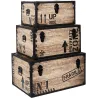 Set de 3 malles décoratives industrielles