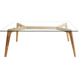 Table basse rectangulaire en verre 110 x 60 x 45 cm