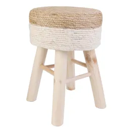 Tabouret en bois assise tressée Nude