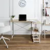 Bureau d'angle en bois et métal Job