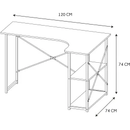 Bureau d'angle en bois et métal Job