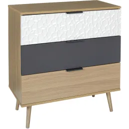 Commode en bois 3 titoirs  Sven
