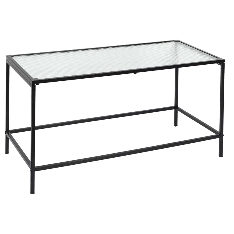 Table basse plateau en verre texturé Rosa