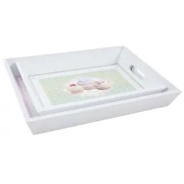 Plateaux en bois Gâteaux (Lot de 2)