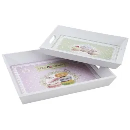 Plateaux en bois Gâteaux (Lot de 2)