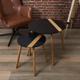 Tables gigognes bicolores Relief (Lot de 2)