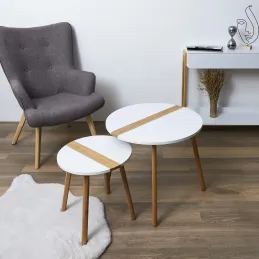 Tables gigognes bicolores Relief (Lot de 2)