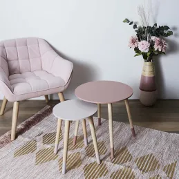 Tables gigognes bicolores Scandi (Lot de 2)