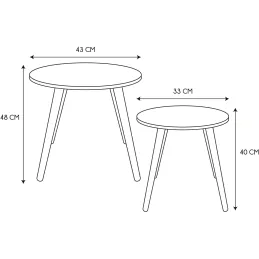 Tables gigognes bicolores Scandi (Lot de 2)