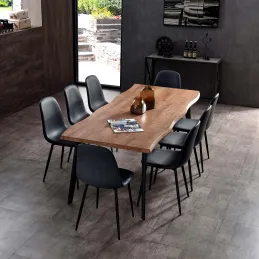 Table extensible plateau en bois 6 à 8 personnes Forest