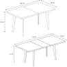 Table extensible plateau en bois 6 à 8 personnes Forest