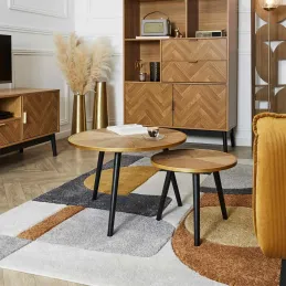 Tables gigognes en pin Felix (Lot de 2)