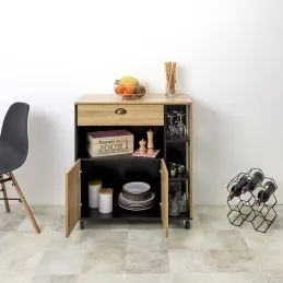 Meuble desserte de cuisine en bois Chef