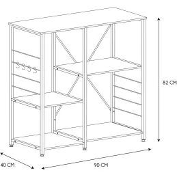 Etagère de cuisine en bois et métal Stan
