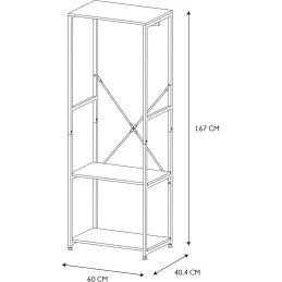 Portant à vêtement en bois et métal Stan