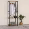 Portant à vêtement en bois et métal Stan