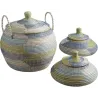 Panier rond jonc de mer (Lot de 3)