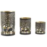 Photophores en métal Cerfs (Lot de 3)
