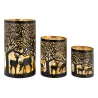 Photophores en métal Cerfs (Lot de 3)