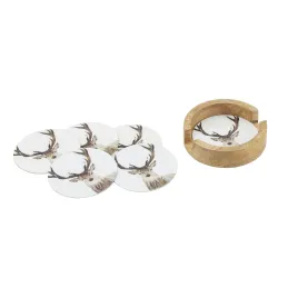 Dessous de verre Cerfs en métal (Lot de 6)
