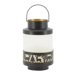 Lanterne Cerfs en verre et métal