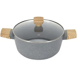 Faitout en aluminium forgé poignées effet bois