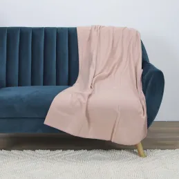 Plaid polaire uni rose 125 x 150 cm