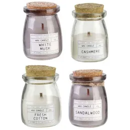 Bougies parfumées couvercle en liège 8.5 cm (Lot de 4)
