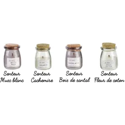 Bougies parfumées couvercle en liège 8.5 cm (Lot de 4)