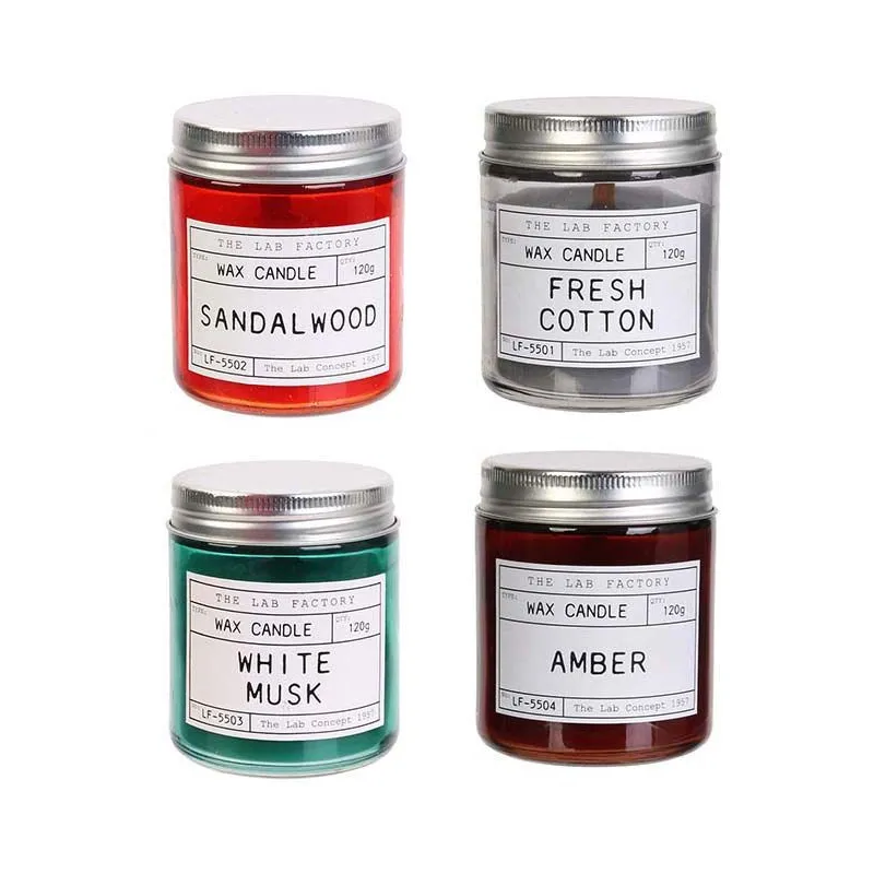Bougies parfumées en pot Lab 8 cm (Lot de 4)