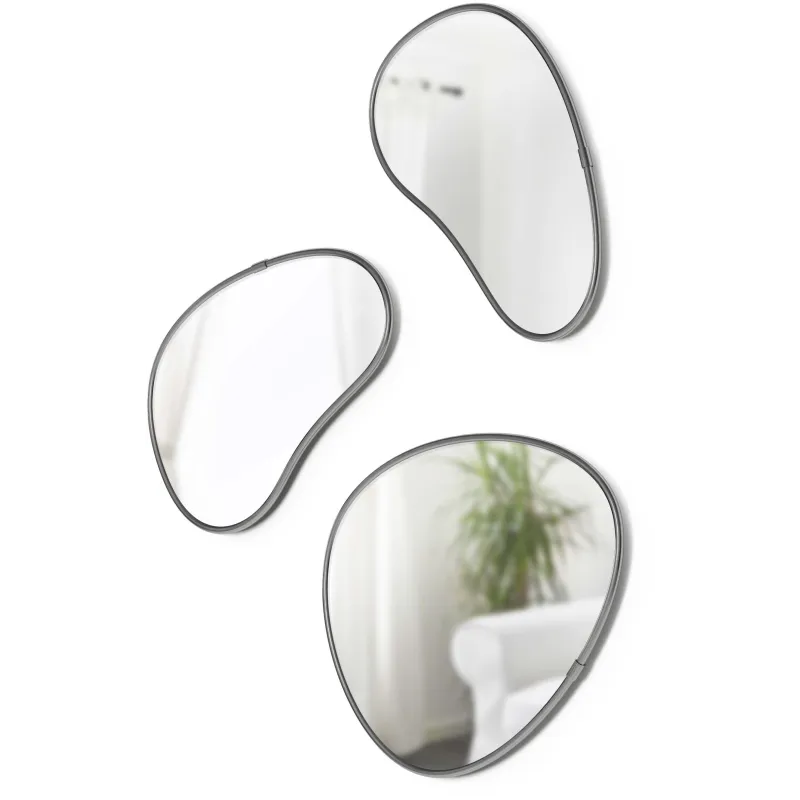 Set de 3 miroirs finition métallique Hubba