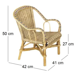 Fauteuil enfant en rotin Crapaud